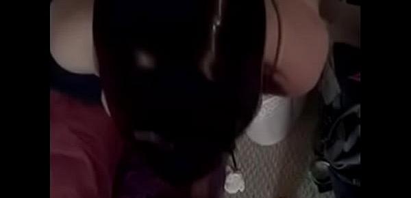  Masked handcuffed whore sucking a while